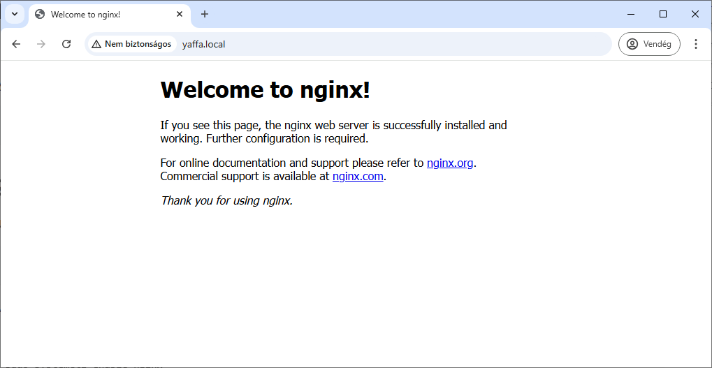 Screenshot of the default Nginx welcome page